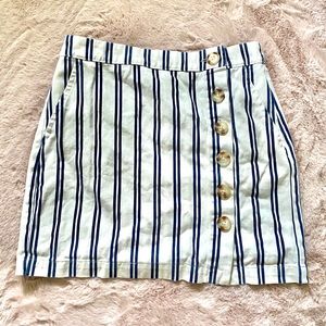 Navy stripe skirt